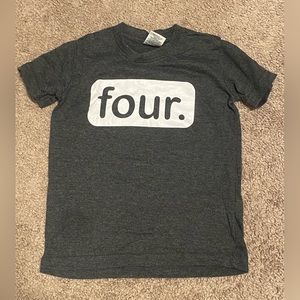 4T "Four" tshirt - Dark Gray